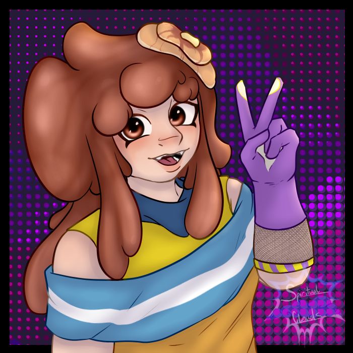 CyberRatTTV wearing an aroace shirt and nonbinary gloves.
