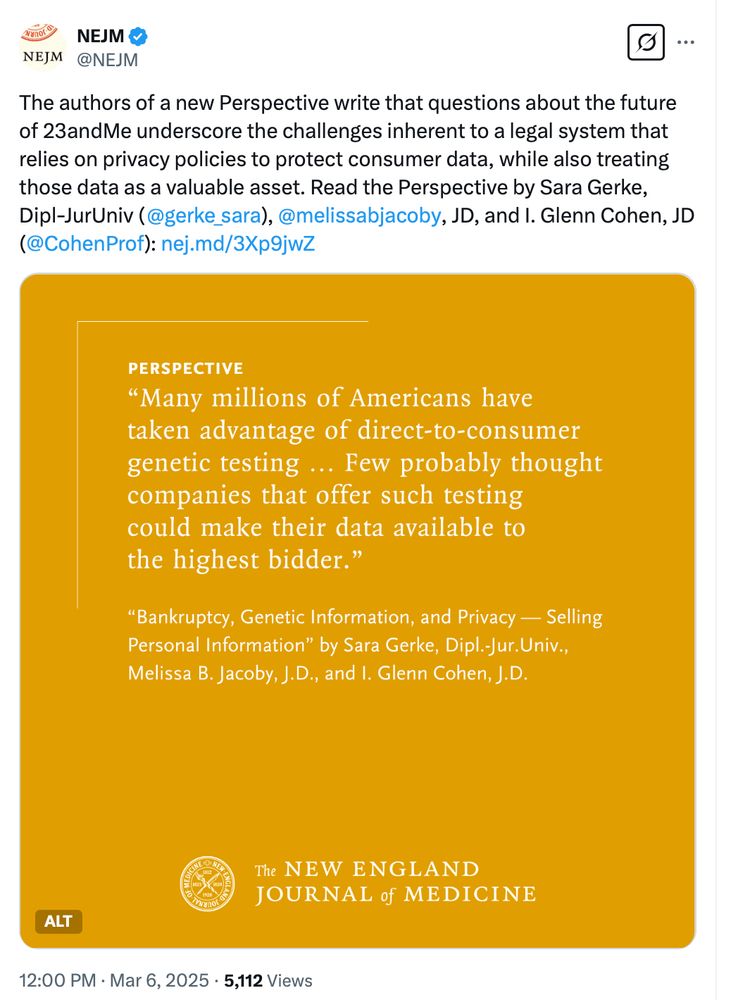 screen shot of New England Journal of Medicine twitter post including quote from article at link