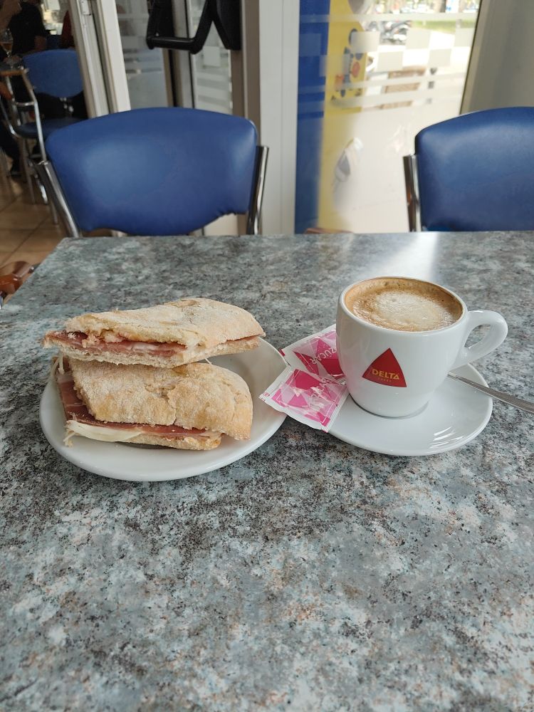 Late breakfast in my local bar
