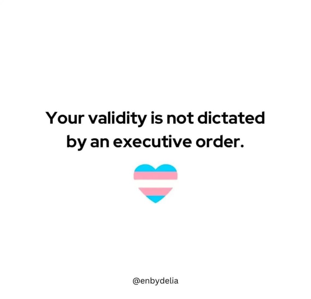 Your validity is not dictated by an executive order. 🏳️‍⚧️ 