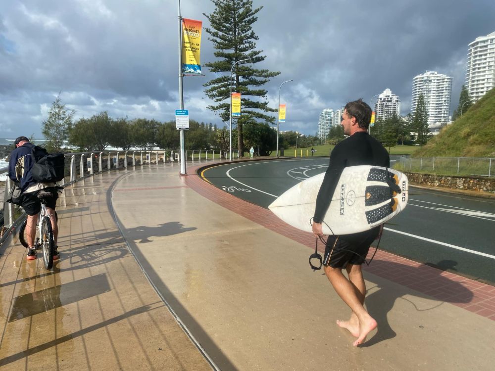 Gold Coast is indeed a surfer's paradise though not all places are as friendly to cyclists as this path between Currumbin and Coolangatta