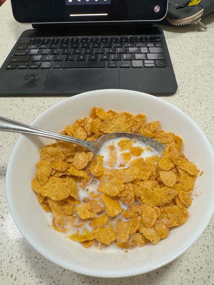 A fulfilling bowl of corn flakes