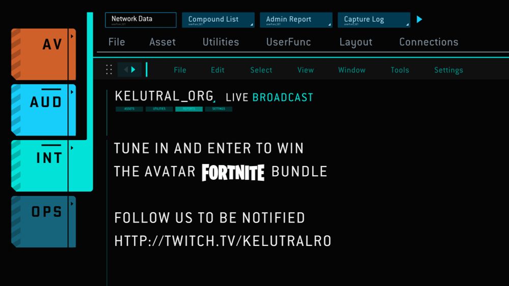 An RDA-themed promo for Kelutral’s upcoming Fortnite stream.