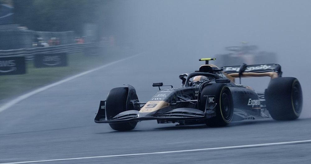 Apex GP car superimposed onto Hamilton's car. Billboards on the left replaced with AWS advertising to remain consistent with the 2023 event. 