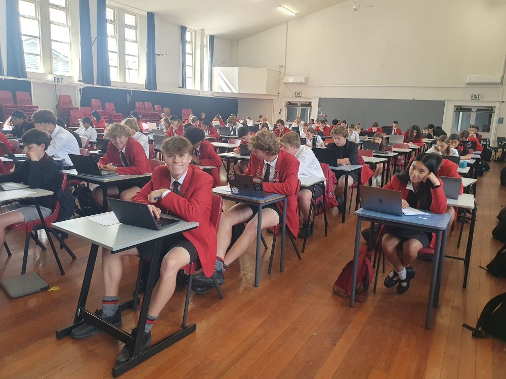 100 students in the school hall doing the KSF