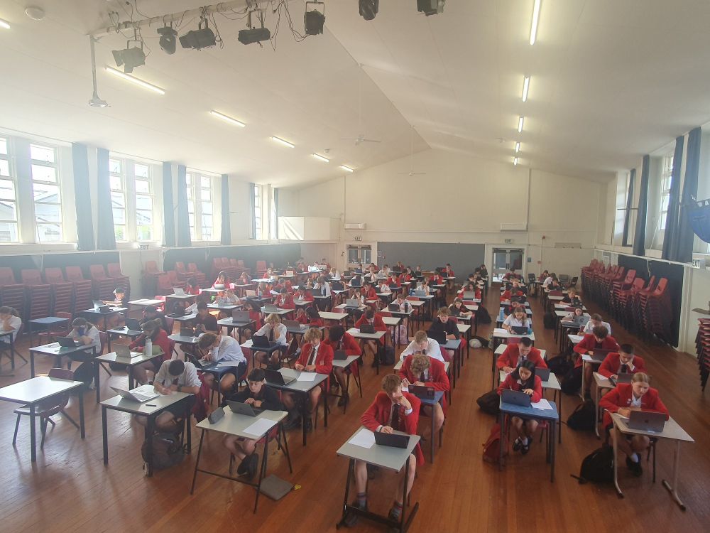 100 students in the school hall doing the KSF