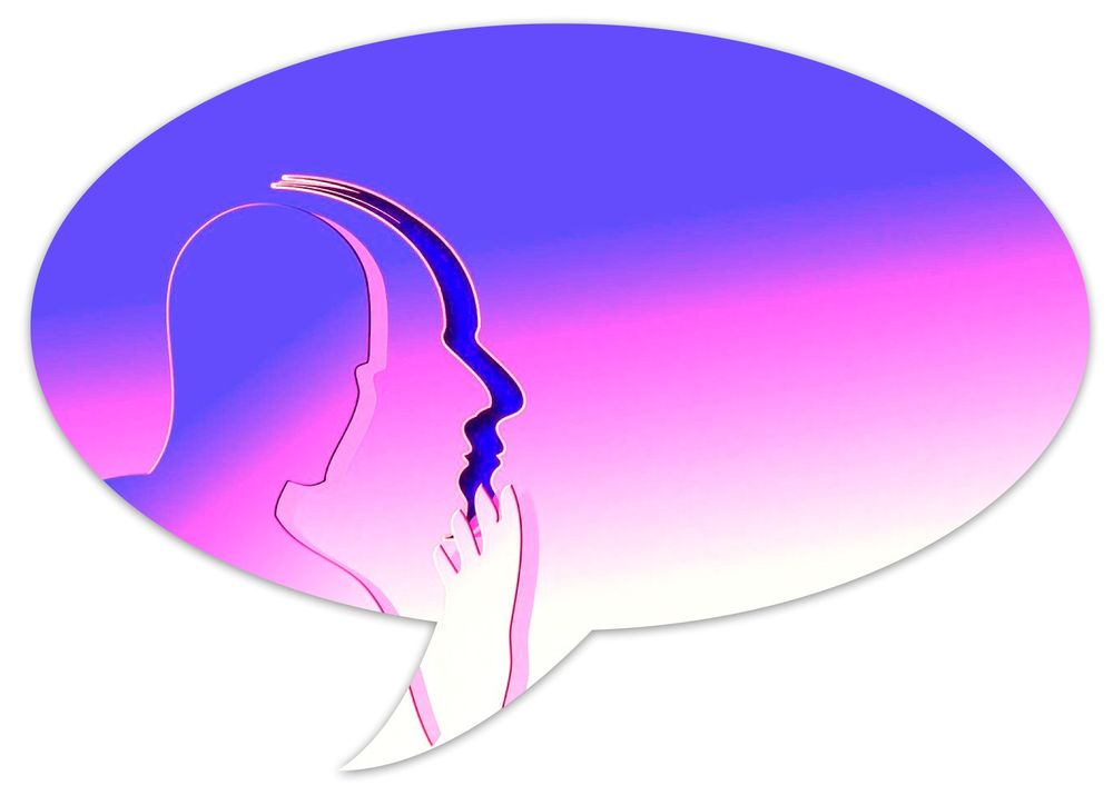 Head thinking in a speech bubble
Image adapted from one by by Gerd Altmann from Pixabay