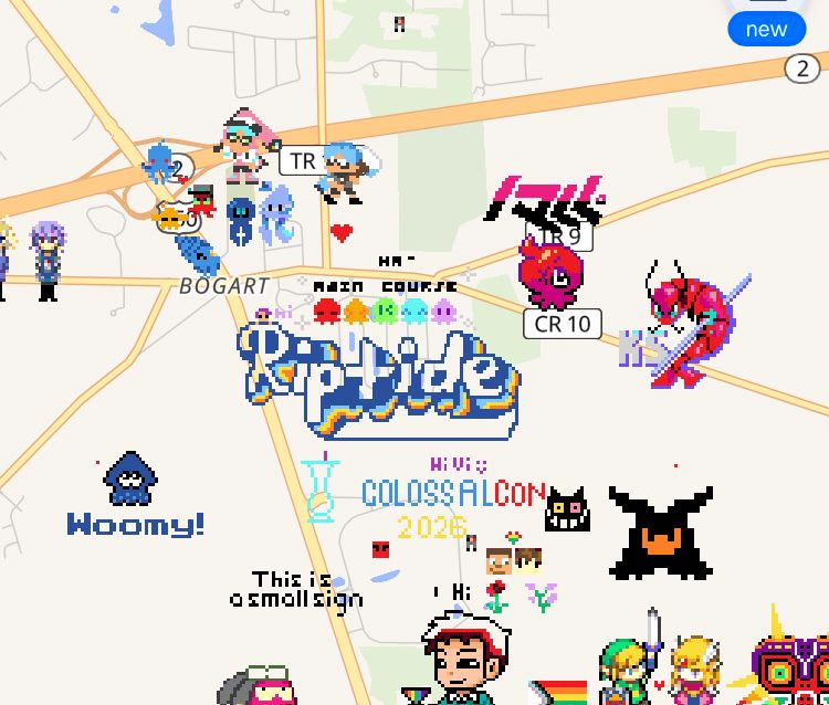 WPlace map of Riptide SSB, with the RRRemix logo and mascot MMMixtape next to the Riptide logo