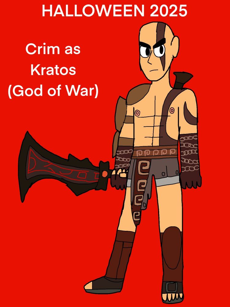 My OC Crim dressed as Kratos from God of War