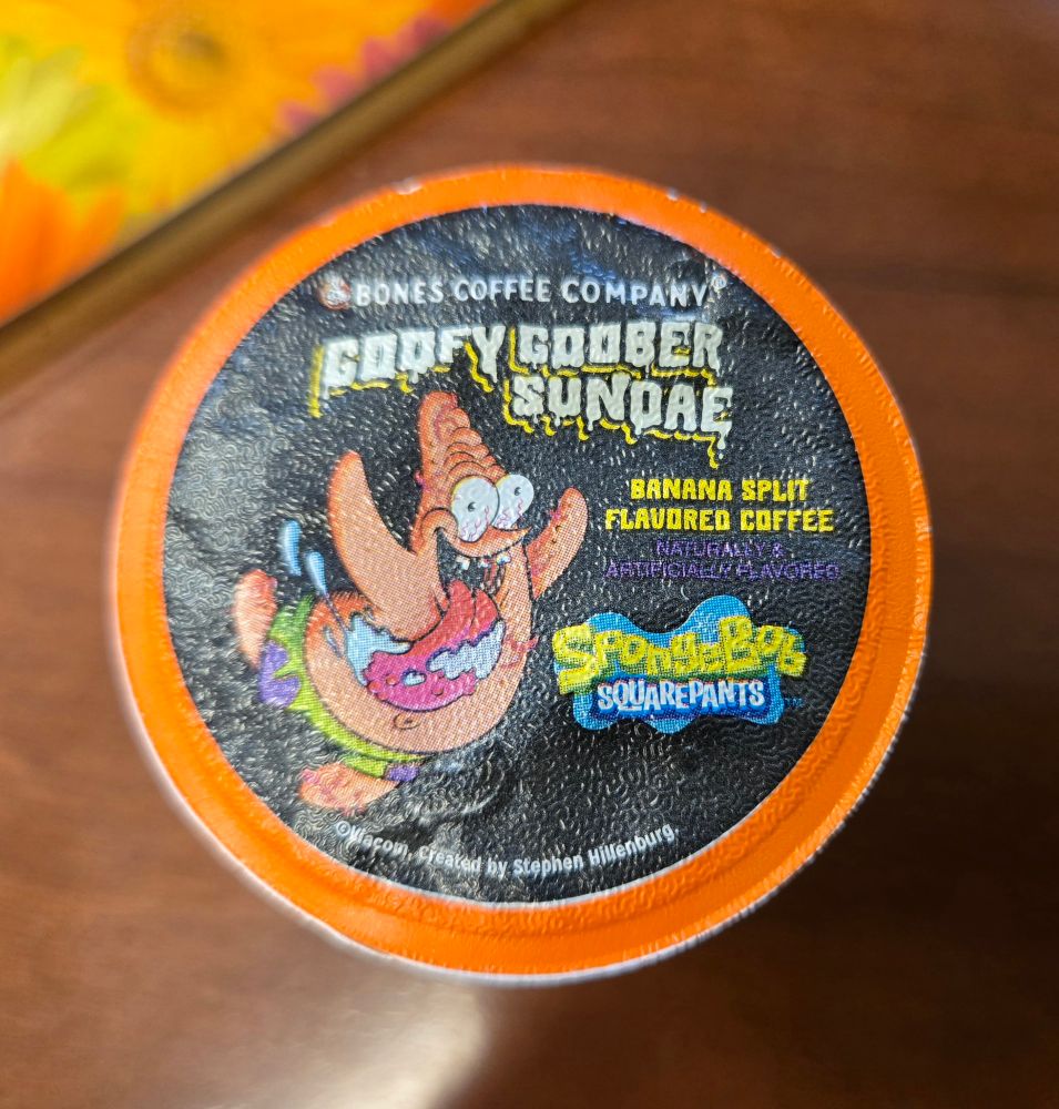 K cup with Patrick Star from Sponge Bob with the words