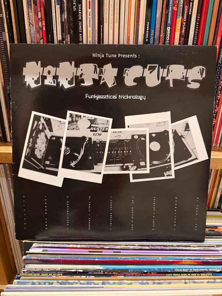 Ninja Tune Compilation called ‘Funkjazztocal tricknology’. Contributions from the usual suspects DJ Food, Coldcut, The Herbaliser amongst others