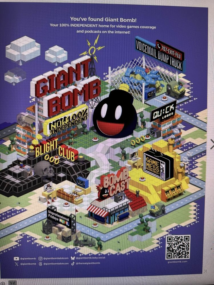 A screenshot of a page in a digital edition of the Game Informer magazine which shows an advertisement promotion the now 100% independent Giant Bomb. 