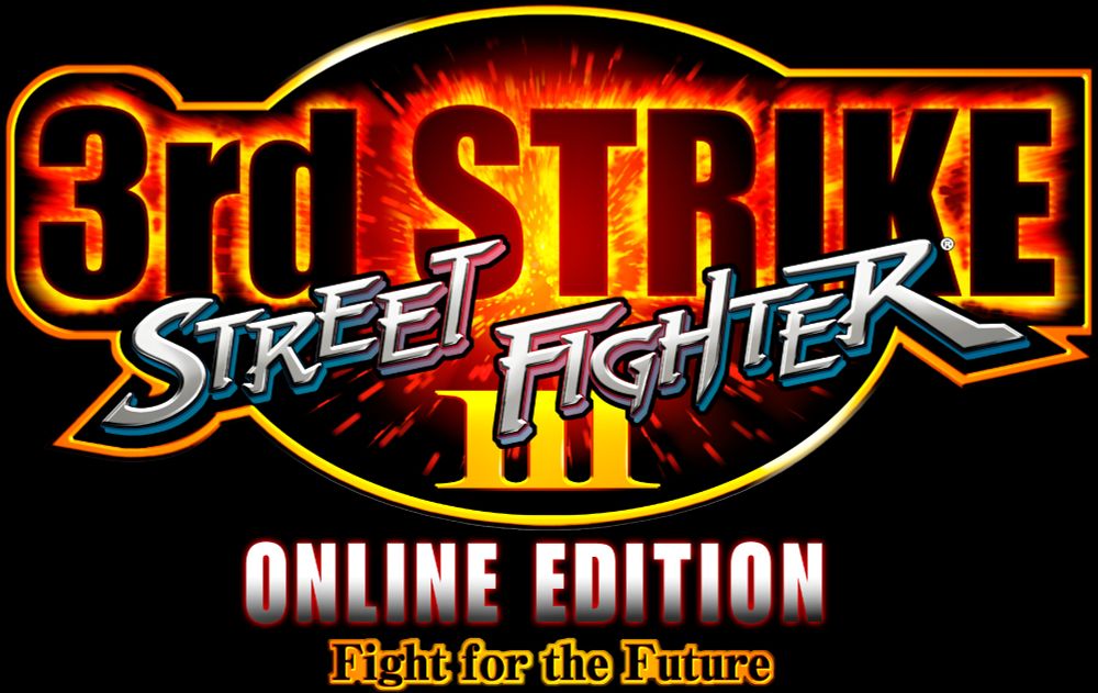 The logo for Street Fighter III: 3rd Strike Online Edition. Is says the title of the game with the words "Fight for the Future" below the title. 