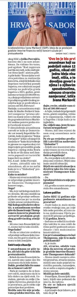 Intervju Joška Pocrnića, predsjednika HDZ Supetar u Slobodnoj Dalmaciji 