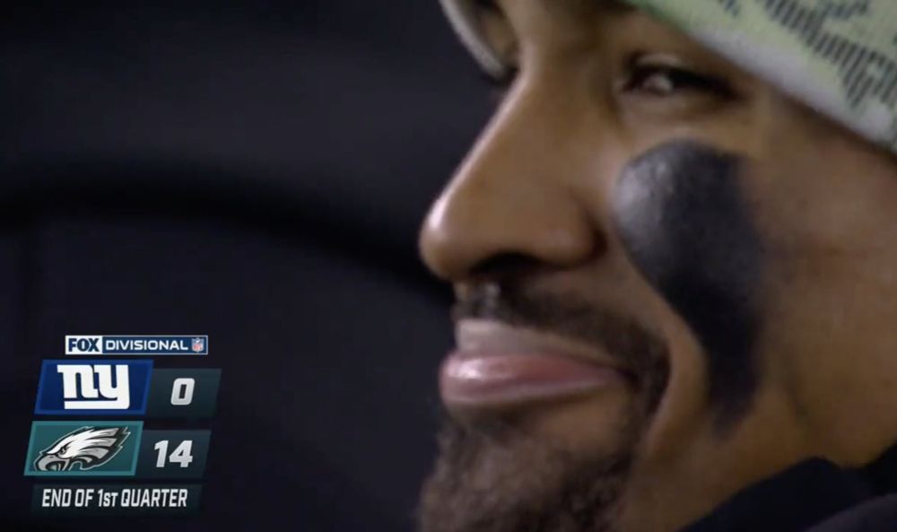 jalen hurts side smirk