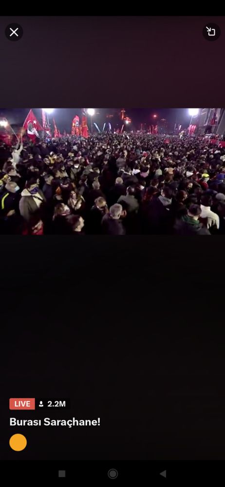 X live streaming of saraçhane demonstration, viewer count surpassing 2M
