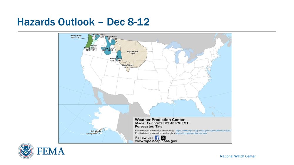 National Watch CenterHazards Outlook – Dec 8 -12