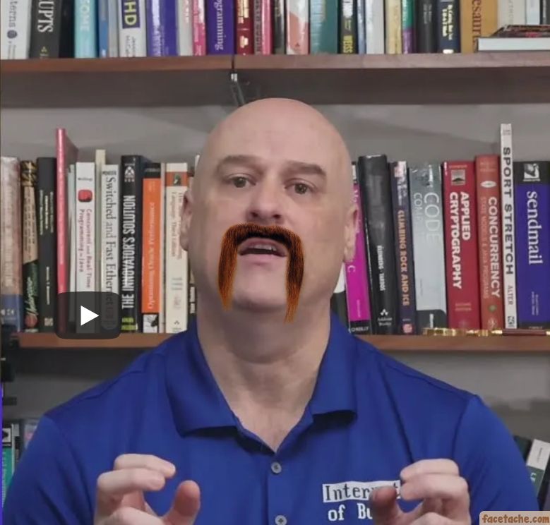 Internet-of-Bugs YouTube channel guy, with added mustache.