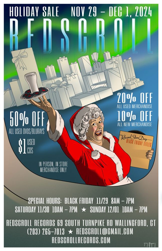 Sale flyer for the Redscroll holiday sale November 29th through December 1st. 
