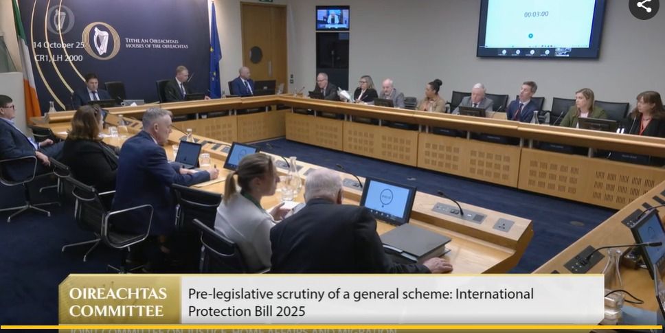 Dr. Tricia Keilthy & Nuala Ward from the OCO appeared before the Justice Committee on the International Protection Bill 2025, calling for stronger safeguards for migrant children - including a ban on detention.

▶️Watch live at oireachtas.ie