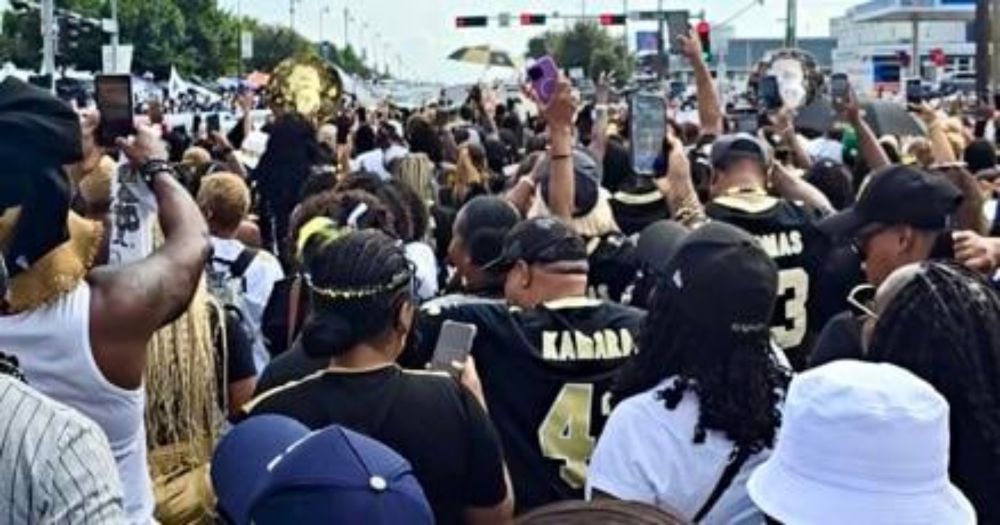 A Who Dat second-line broke out in Dallas after the Saints' victory. Here's the backstory.