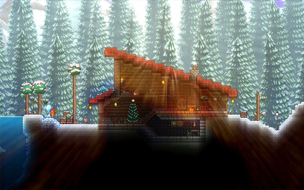 Winter cabin with way too much bloom