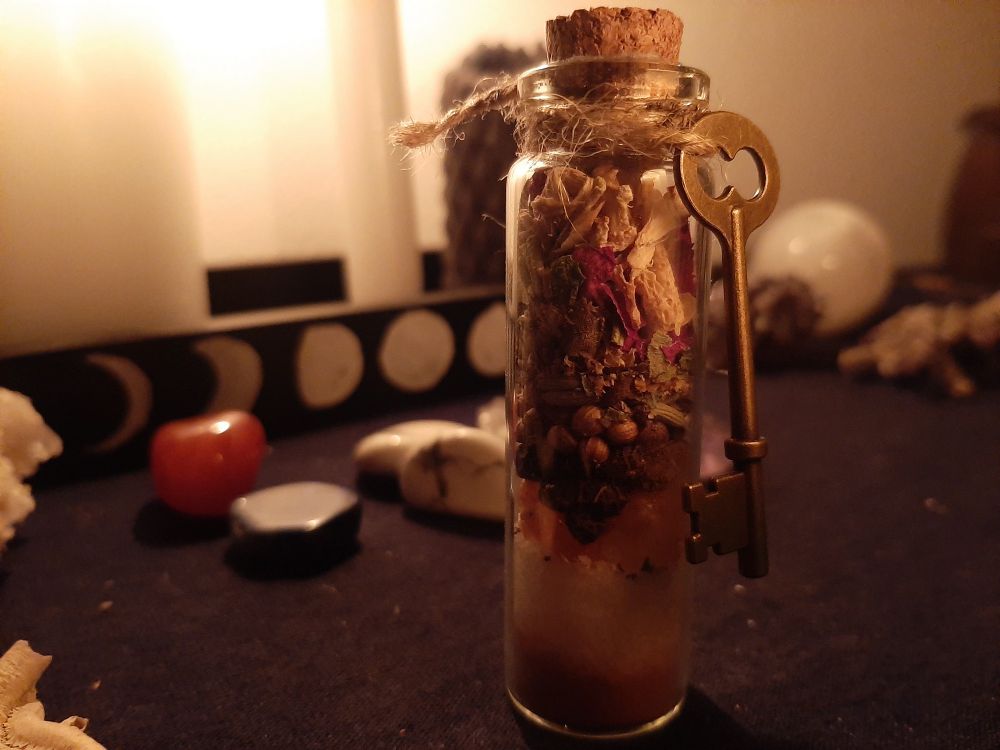 Prosperity, Protection and Happiness spell bottle 