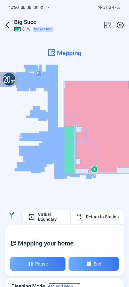 msradcore's robot vacuum mapping the new house