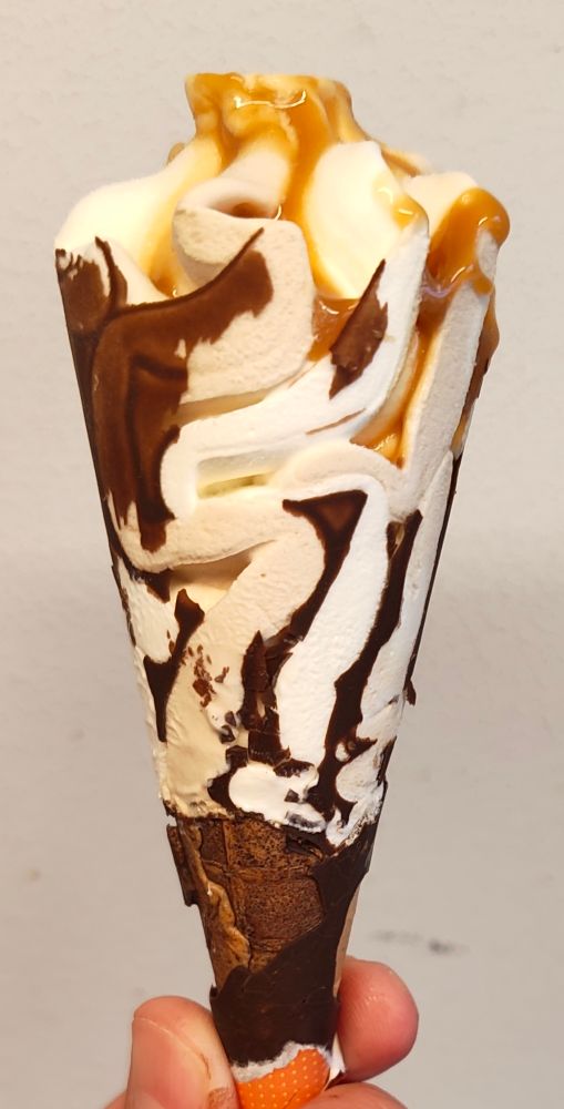 Een ijsje zonder hoorntje.