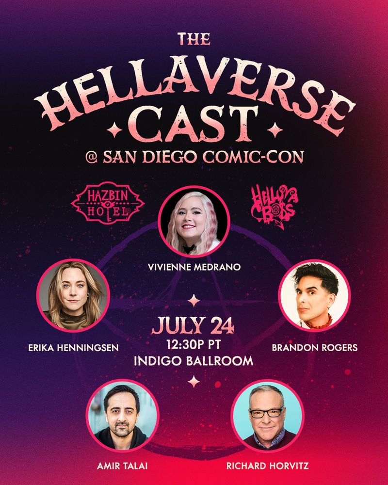 Viv, Erika, Brandon, Richard and I will be at SDCC July 24 at 1230pm in the Indigo Ballroom to talk Hellaverse