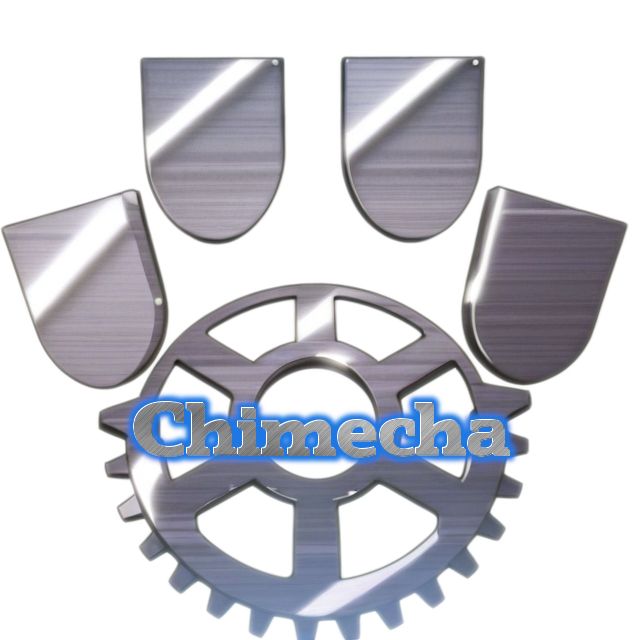 Logo for my toy line concept: Chimecha! A construction-action figure hybrid involving robotic animals with swappable limbs and accessories, that can also combine into giant robots!