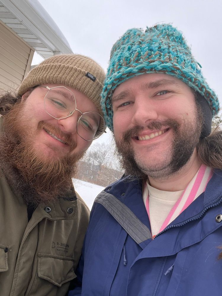 Austen and I grinning for the camera, bundled up for the cold.
