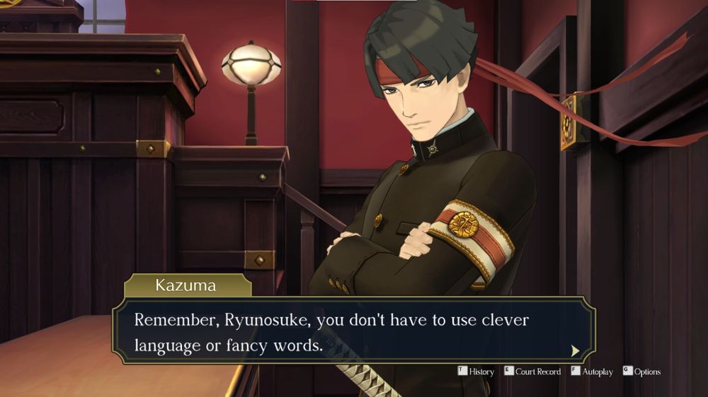 Kazuma looking at Ryunosuke: Remember, Ryunosuke, you don't have to use clever language or fancy words.