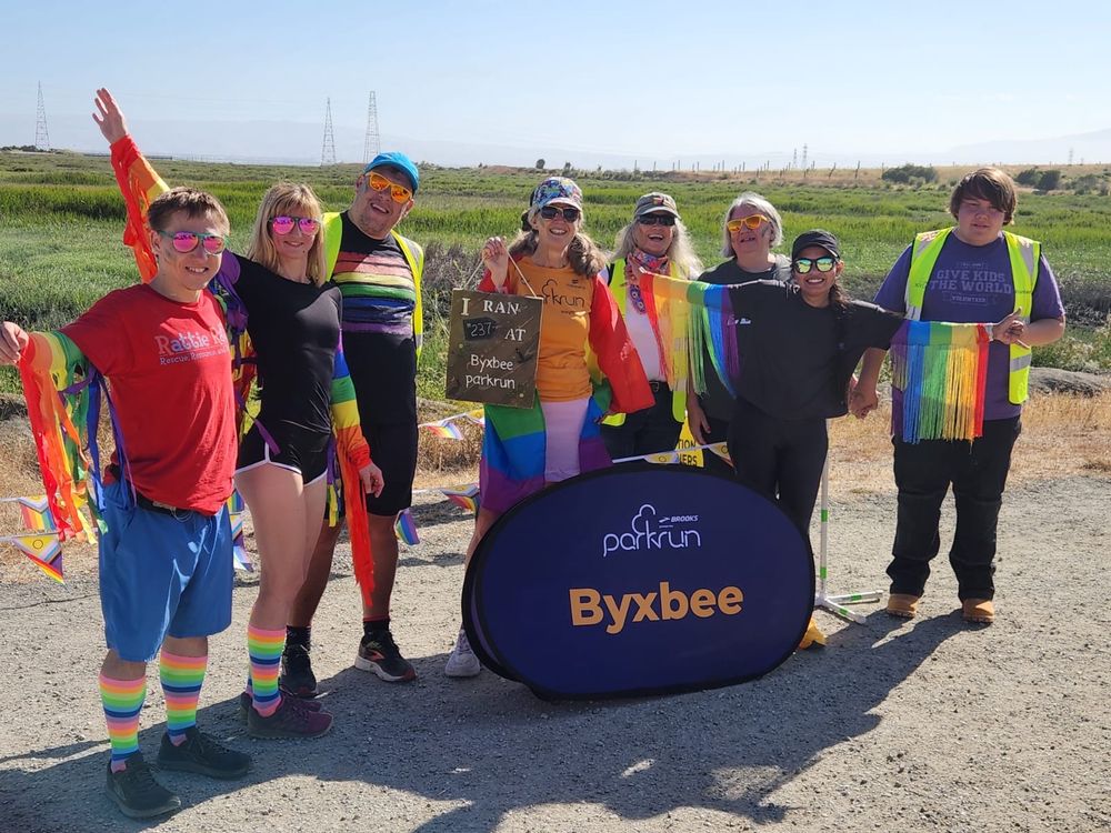 A few of the people at today's event celebrating Pride!