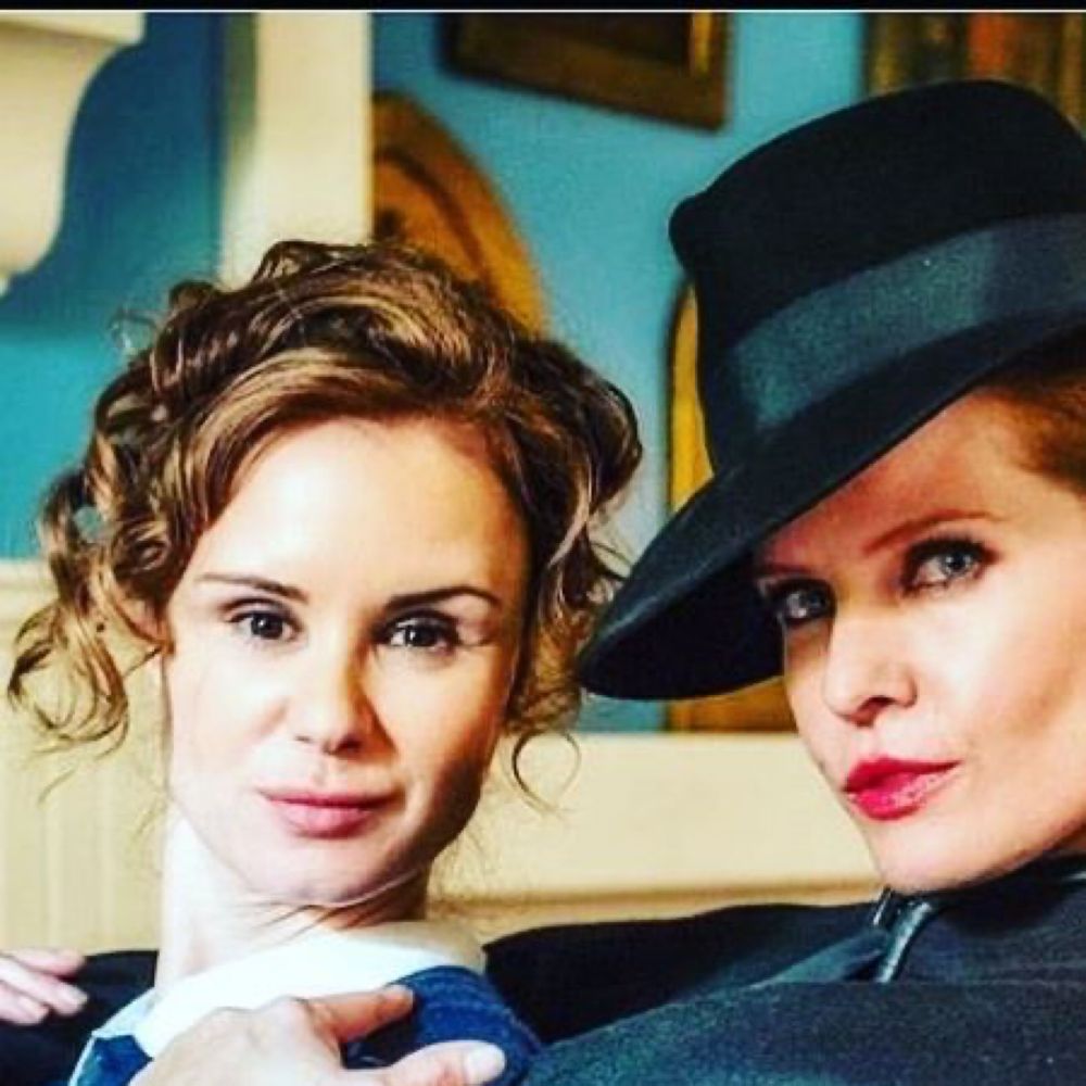 Keegan Connor Tracy on Instagram: "Double duty flashback to wish @bexmader a wickedly good birthday. Hope you’re not Blue! #seewhatididthere #onceuponatime #wickedwitch #bluefairy #flashbackfriday"