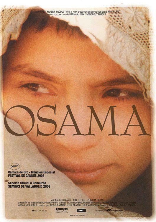 Poster del film "Osama" de Siddiq Barmak, amb la imatge en primer pla de la nena protagonista 