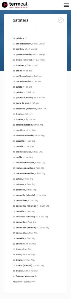 Llista de variants dialectals per anomenar les patates / creïlles / queradilles