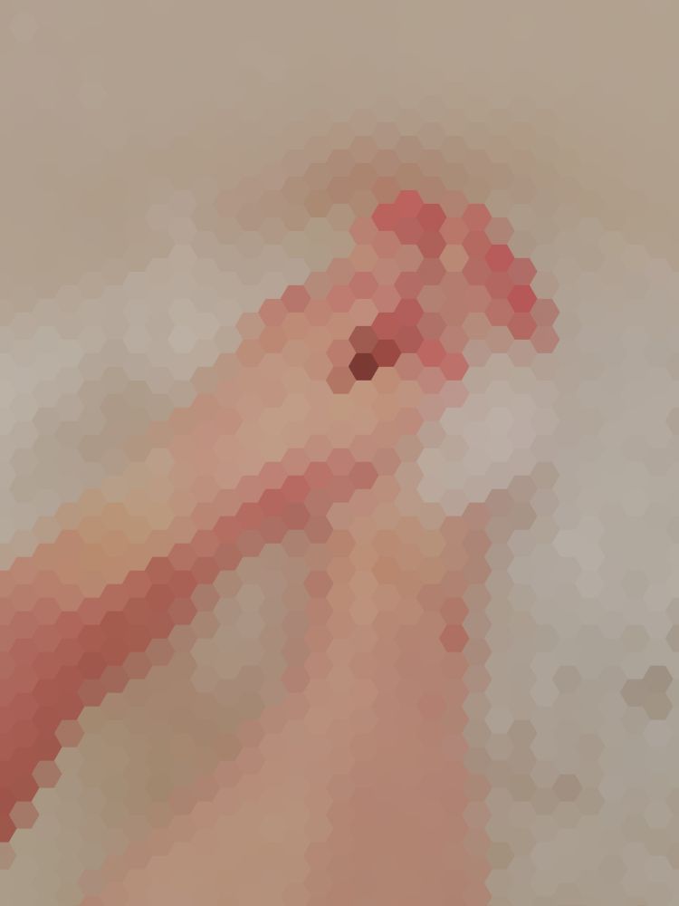 A photo of adorable pink toes in a bubble bath, pixelated to censor the feet from foot perverts who have not earned the privilege of seeing feet for free.