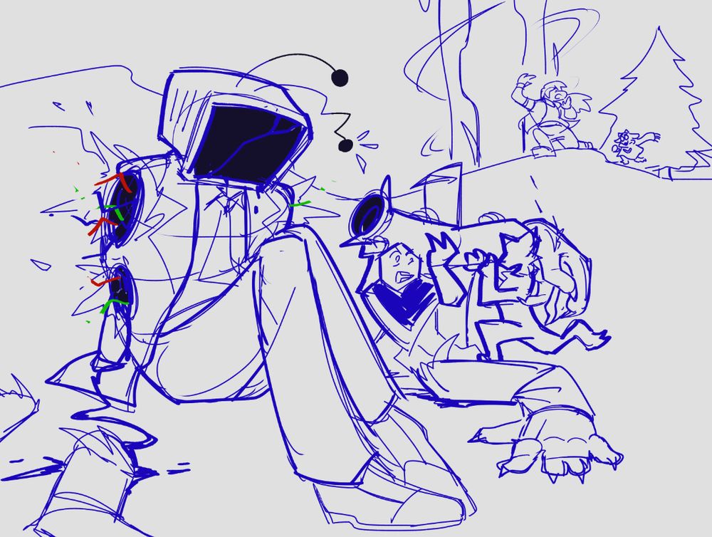 four arm tenna post knight with all his arms chopped off. mikes are carrying an arm to him as susie shouts for help to ralsei in the bg