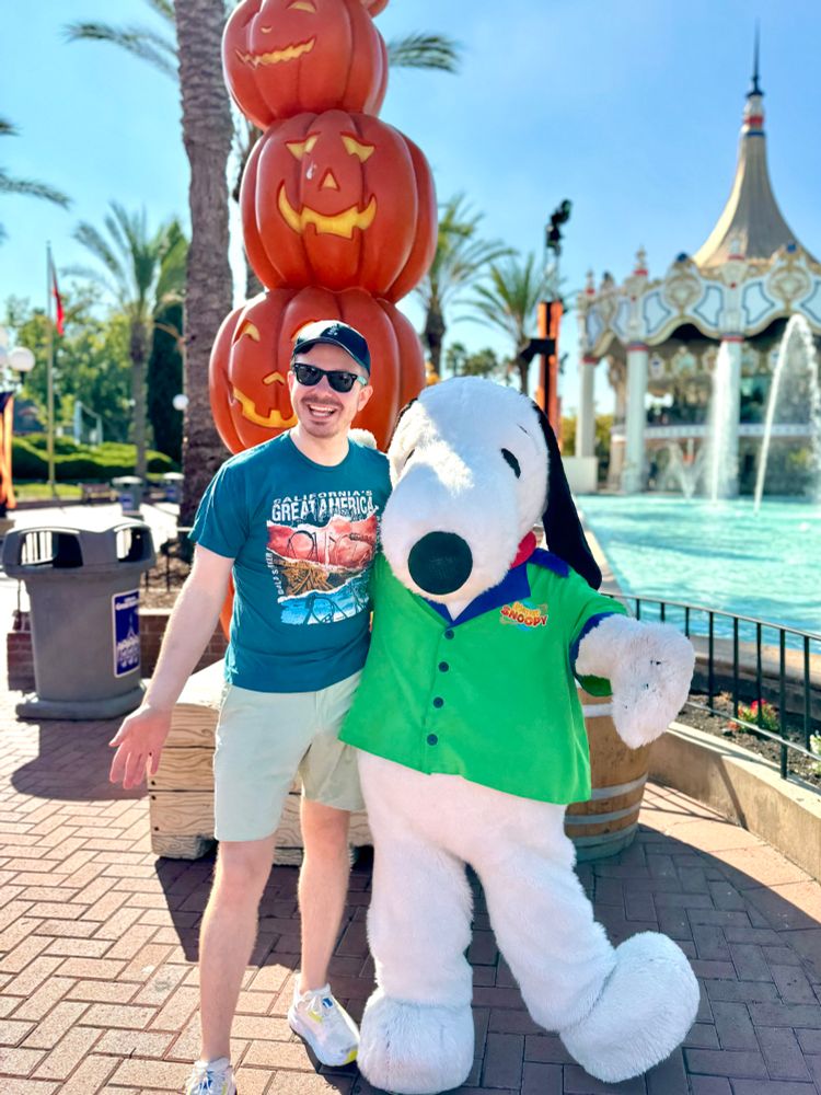 A photo of Snoopy and I at California’s Great America.