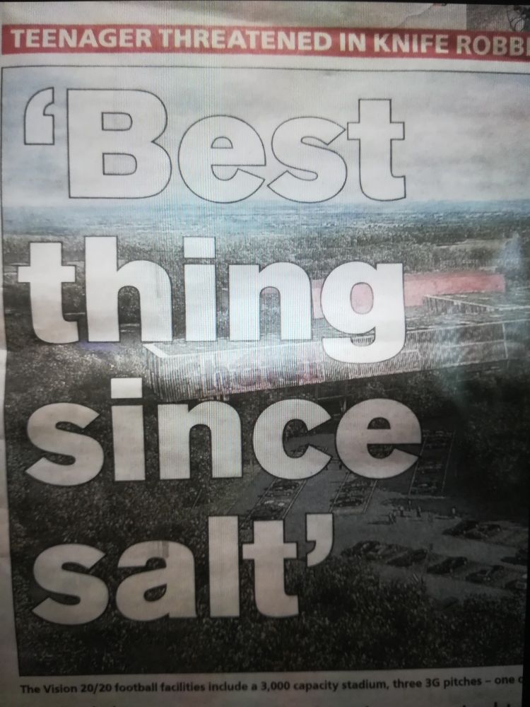 Picture of a newspaper with the headline "Best thing since salt" 