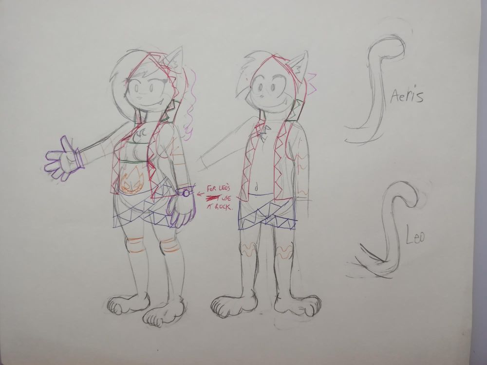 Aeris and Leo from VG Cats, dressed like Munch from Tribal Hunter