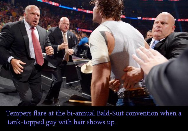 dean ambrose had hair then