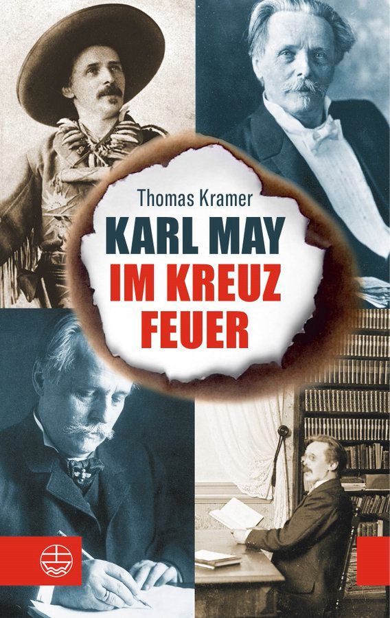 Das Bild zeigt das Cover des Buches KARL MAY IM KREUZFEUER (Leipzig 2023) von Thomas Kramer.