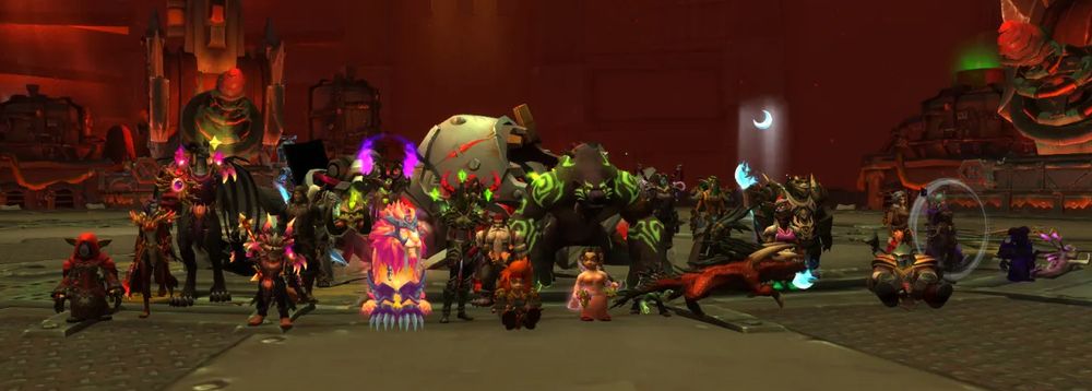 The raid team standing in front of a defeated Gallywix