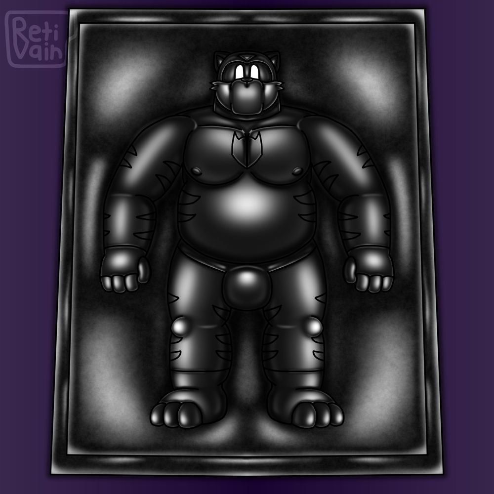 A full body picture of chance furlong/t-bone, fully consumed by the symbiote, as his costume is now rubbery and his mouth is fully sealed, muffling out his pleas for help.