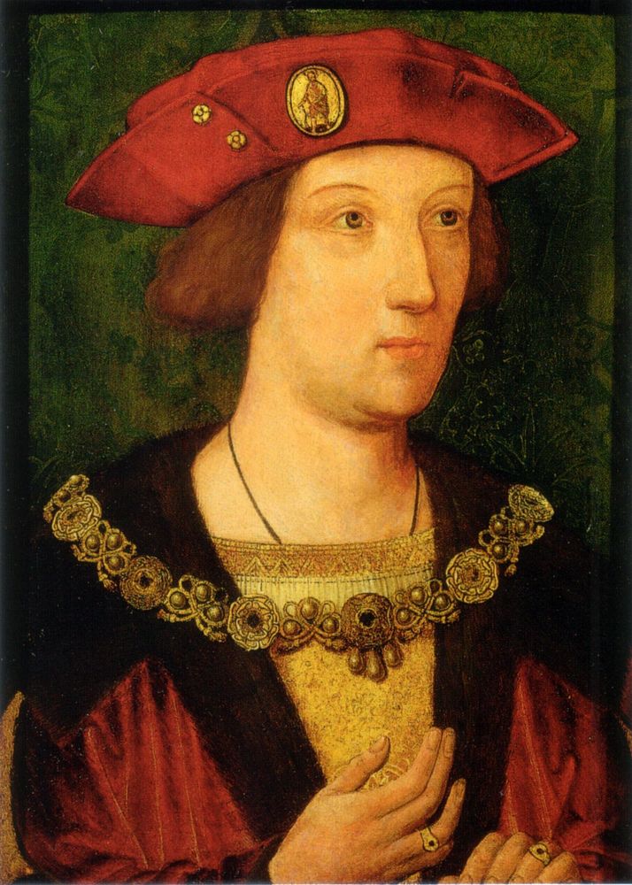 An oil paining of Prince Arthur Tudor, also known as The Prince of Wales