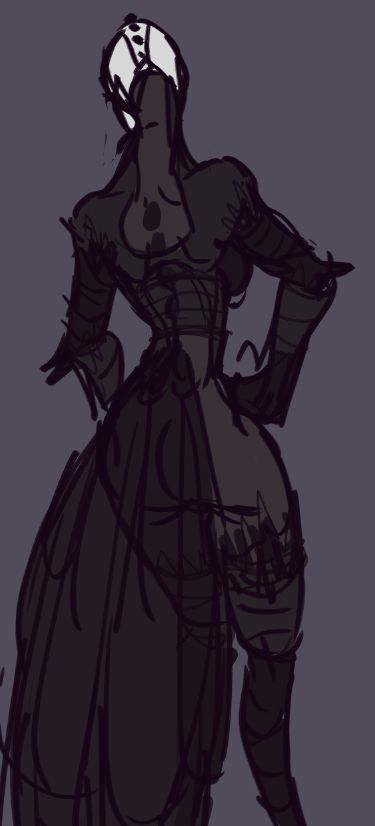 Trish from the back. Her tail is semi-transparent so her ass is visible