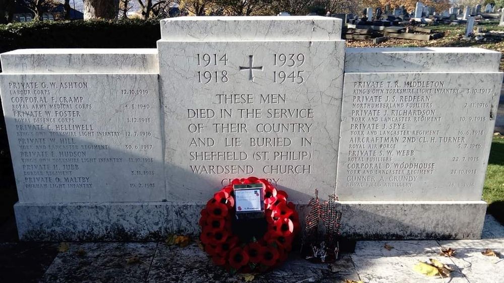The Wardsend screen wall at City Road Cemetery. We always go up to lay a second wreath here after our Remembrance Service at Wardsend.