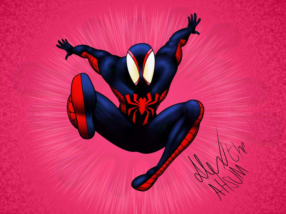 Web-Head @fallenhero.bsky.social‬ asked see more miles fan designs that draw from this. I just drew it, and it's bagley's sketch F for a proposed scarlet spider costume found in Spider-Man Collector's Preview (1994) which really interesting because I thought that was a design for Miles not Ben.